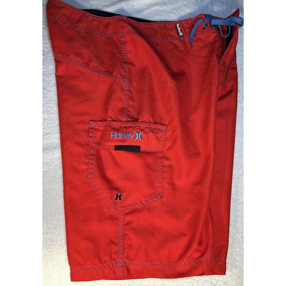 Hurley Men's Red Swimming Trunks Board Shorts Size 32 - Picture 3 of 11